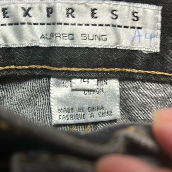 Alfred Sung Black Jeans Woman’s or Men’s Size 14  **jeans have been hemmed** - Picture 4 of 11